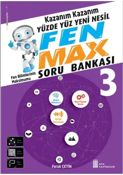 Ata Yayıncılık 3. Sınıf Fen Max Soru Bankası Güncel Müfredat ve Dayanıklı Tasarımıyla