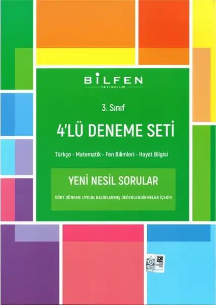 Bilfen 3. Sınıf 4'lü Deneme Seti 2024 Öğrencilerin Sınav Hazırlığını Destekleyen Eğitim Materyali