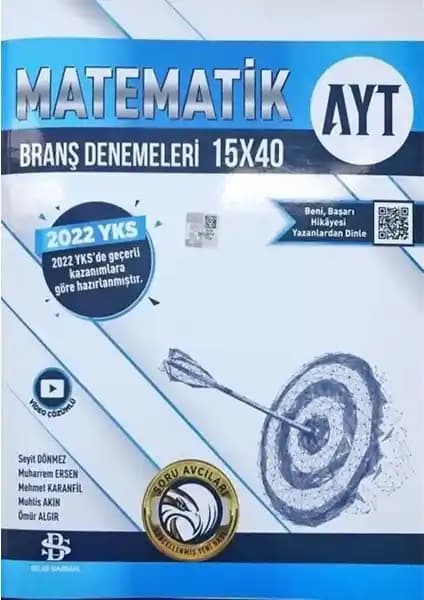 Bilgi Sarmal Yayınları AYT Matematik 15×40 Branş Denemeleri Sınav Hazırlık Kitabı
