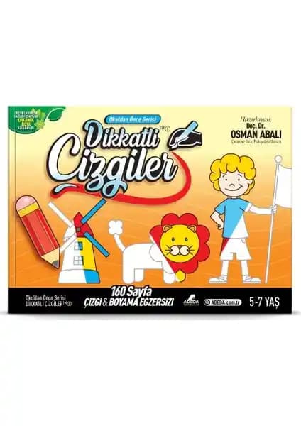 Çocukların Motor ve Görsel Becerilerini Geliştiren Eğitici Kitap: Dikkatli Çizgiler Osman Abalı