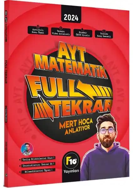 F10 Yayınları Mert Hoca AYT Matematik Full Tekrar Video Ders Kitabı İncelenmesi