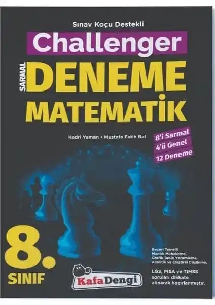 Kafa Dengi Yayınları 8. Sınıf Challenger Matematik 12'li Deneme Seti Güçlü Sınav Hazırlık Aracı
