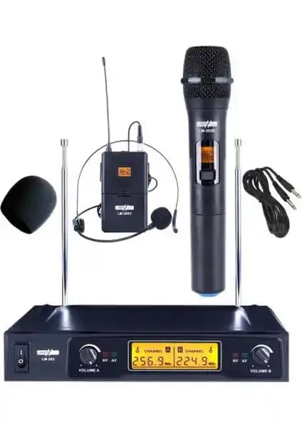 Lastvoice LM-202EH Çiftli Kablosuz Mikrofon Sistemi Geniş Alanlarda Profesyonel Kullanım İçin