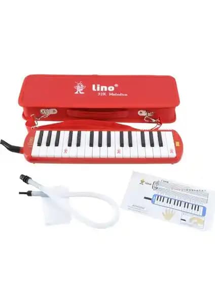 Lino Melodika 32K Çantalı Kırmızı - Profesyonel ve Taşınabilir Müzik Enstrümanı