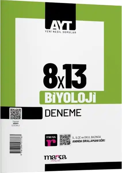 Marka Yayınları 2025 AYT Biyoloji 8 Deneme Video Çözümlü Sınavlara Hazırlık Seti