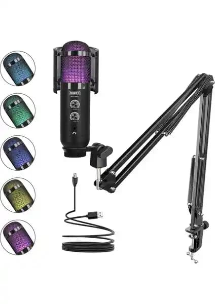 Midex REGARD RGB Set USB Mikrofonu: Profesyonel Ses ve Çekici Tasarım Özellikleri