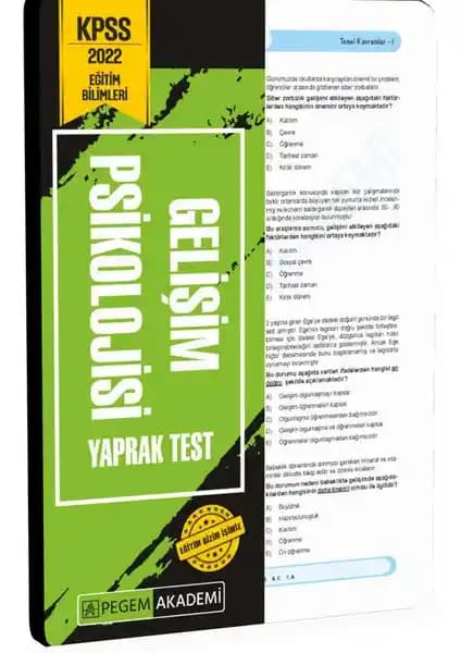 Pegem Akademi 2022 KPSS Eğitim Bilimleri Gelişim Psikolojisi Yaprak Testi İnceleme ve Kullanım Rehberi