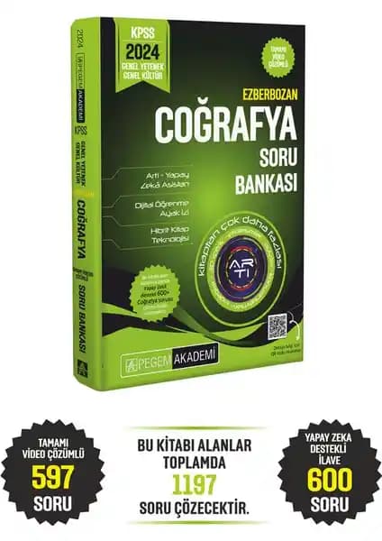 Pegem Akademi KPSS 2024 Ezberbozan Genel Yetenek ve Coğrafya Soru Bankası İncelemesi