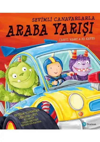 Sevimli Canavarlarla Araba Yarışı Çocuklar İçin Eğlenceli ve Hayal Gücünü Geliştiren Hikaye Kitabı