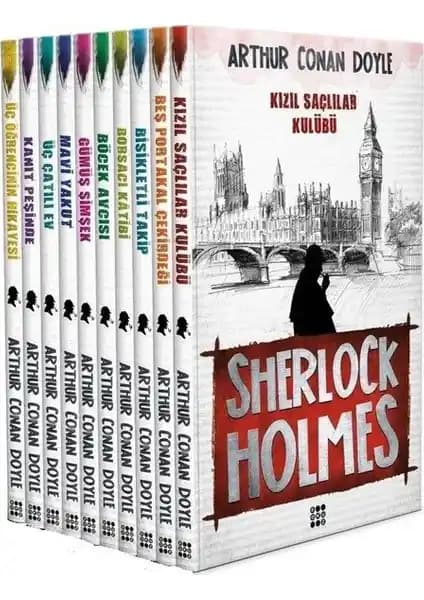 Sherlock Holmes 10'lu Kitap Seti Türkçe Çeviri ile Gizemli Dedektif Hikâyeleri Koleksiyonu