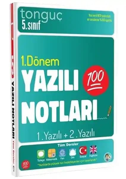 Tonguç Akademi 5. Sınıf Yazılı Notları: Detaylı ve Güncel Müfredat Uyumlu Çalışma Kitabı