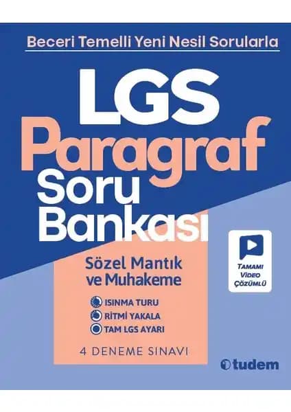 Tudem Yayınları'nın 8. Sınıf LGS Paragraf Soru Bankası ile Sınava Etkili Hazırlık