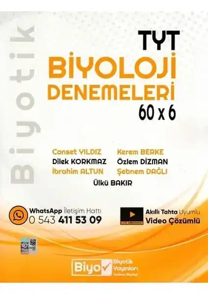 TYT Biyoloji Denemeleri Biyotik 60 x 6 Sınava Hazırlık İçin Güncel ve Güvenilir Kaynak