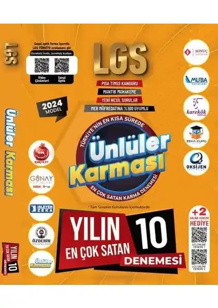 Ünlüler Karması 8. Sınıf LGS Deneme Seti 2025 baskısı ile sınava hazırlıkta etkili çözüm