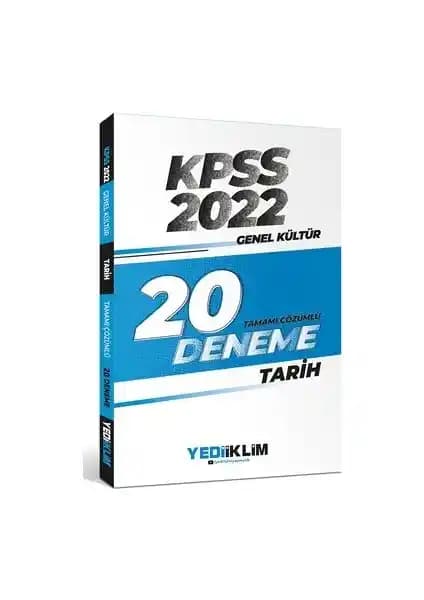 Yediiklim Yayınları 2022 KPSS Genel Kültür ve Tarih Tamamı Çözümlü 20 Deneme Sınavı