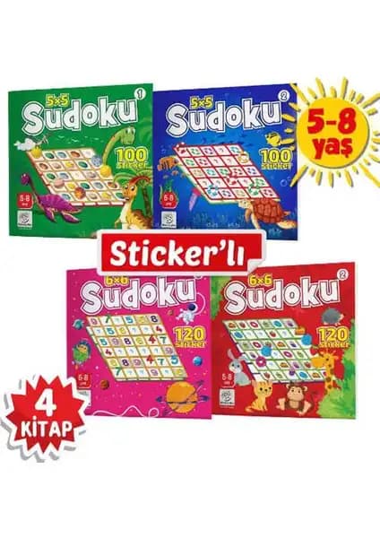 Yükselen Zeka Yayınları 5-8 Yaş Sticker’lı Sudoku Serisi: Eğlenceli ve Eğitici Zeka Geliştirme Kitapları