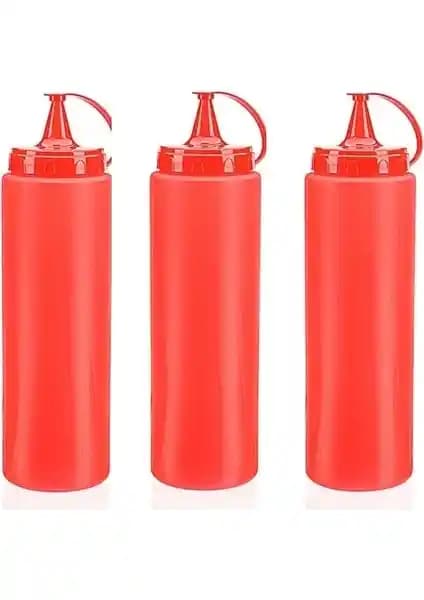 Cansa 1000ML Dev Boy Kırmızı Ketçap Şişesi Pratik ve Güvenilir Mutfak Kullanımı için