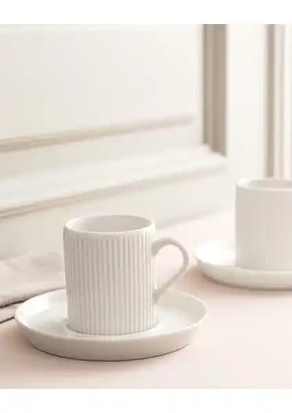 Madame Coco Ligne 2'li Kahve Fincan Seti: Şık ve Dayanıklı Porselen Kahve Takımı