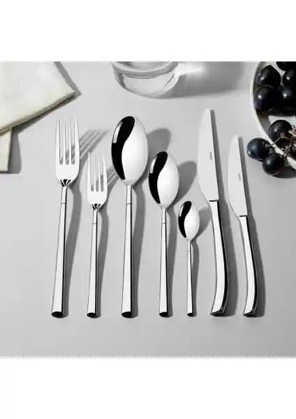Nehir Elegance Sade 12 Kişilik 84 Parça Paslanmaz Çelik Yemek Takımı