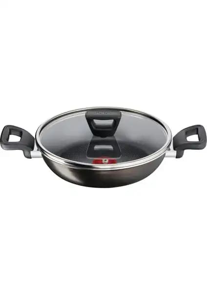 Tefal C38470 Titanyum 2X XL Kapaklı Sahan 24 cm Geniş ve Dayanıklı Pişirme Tavası