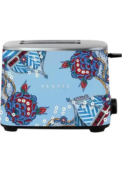 Vestel ve Aslı Filinta Tasarımıyla Retro Düş Mavisi Çini Ekmek Kızartma Makinesi
