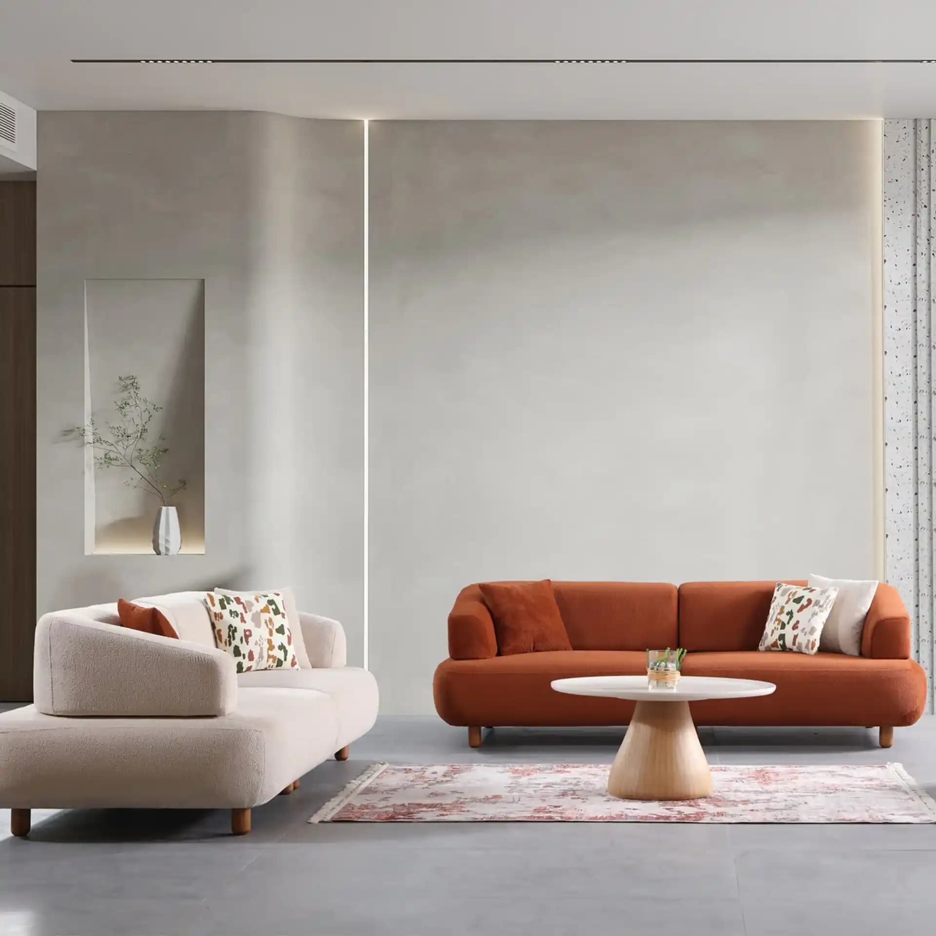 Krem ve Tarçın Koltuk Takımları: Sıcak ve Doğal Dekorasyon Renk Analizi