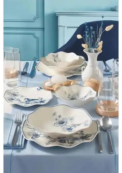 Güral Porselen Nesrin 24 Parça Yemek Seti Modern Tasarım ve Dayanıklılık Özellikleri