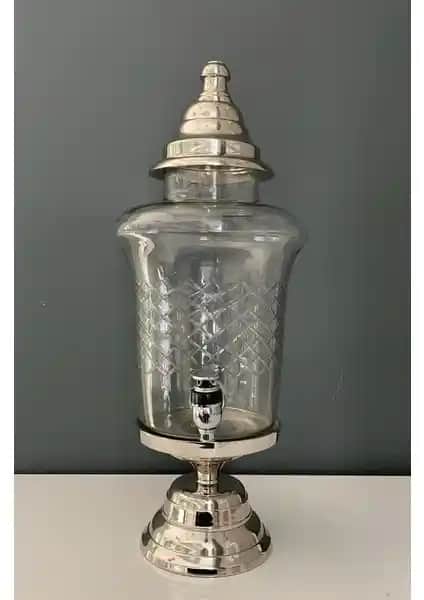 Lamedore Nikel Kaplama Samovar Musluklu Şerbetlik Modern ve Geleneksel Mutfaklar İçin