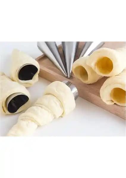 Mutfakta Yaratıcılığı Artıran Paslanmaz Çelik Kornet Kurabiye Şekil Verici Kalıp Seti