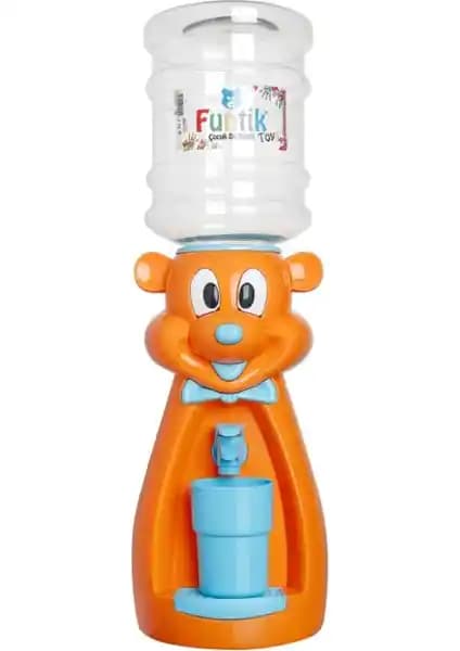 Qualitev Turuncu Mavi Köpek Figürlü 1,9 Litre Büyük Boy Sızdırmaz Çocuklar İçin Su Sebili