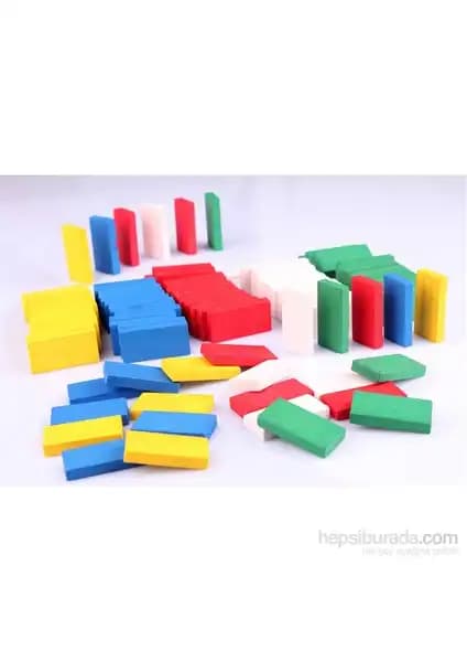 100'lü Ahşap Domino Seti: Güvenli ve Eğitici Renkli Oyuncaklar