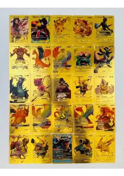 Abetto Market Pokemon Gold Oyun Kartları Koleksiyon Seti Yüksek Kalite ve Nadirlik