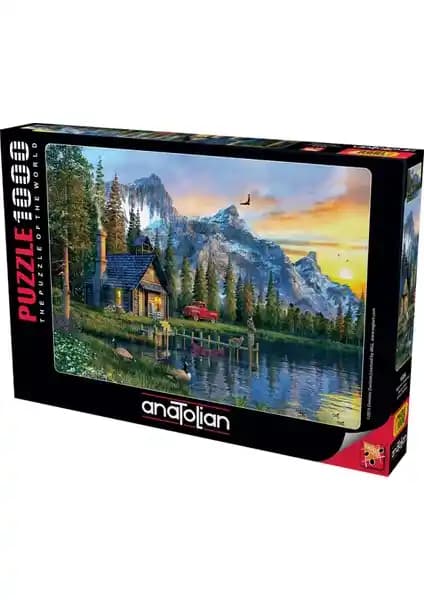 Anadolu 1000 Parça Puzzle Dağ Evi Günbatımı Doğa Manzarası Yüksek Kalite ve Dayanıklılık
