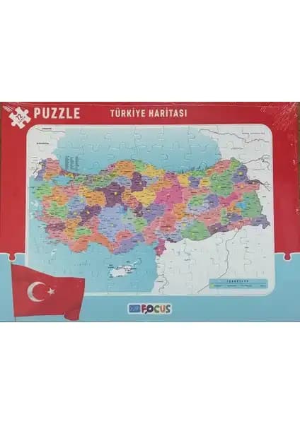 Blue Focus 72 Parça Çerçeveli Türkiye Haritası Puzzle Eğitici ve Dekoratif Ürün