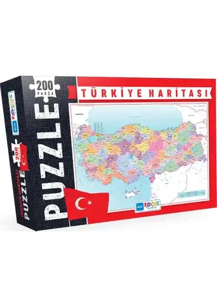 Blue Focus Türkiye Haritası 204 Parça Puzzle Çocuklar İçin Eğitici ve Eğlenceli Öğrenme Aracı
