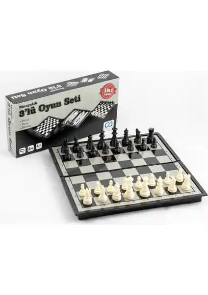 Ca Games Norm Mıktanıslı 3'lü Oyun Seti: Aile ve Çocuklar İçin Taşınabilir Masa Oyunları Koleksiyonu