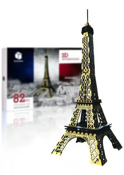 Pershang Eyfel Kulesi 82 Parça 3D Ahşap Puzzle Çocuklar İçin Eğitici ve Güvenli Oyuncak