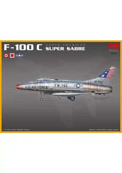 PM Model North American F-100 C Super Sabre Plastik Maket Hobi ve Koleksiyon İçin Detaylı Model