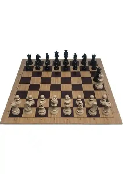 Profesyonel Satranç Seti 95 mm Büyük Taşlar MDF Zemin Bambu Kaplama