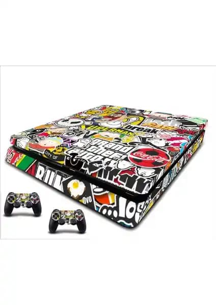 PS4 Slim için Stickerbomb Sticker Seti ile Konsolunuzu Kişiselleştirin ve Estetik Katın