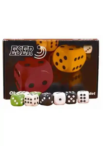 Sedef Okey Eser Okey Zar Seti: Dayanıklı ve Renkli 40'lı Zar Paketi