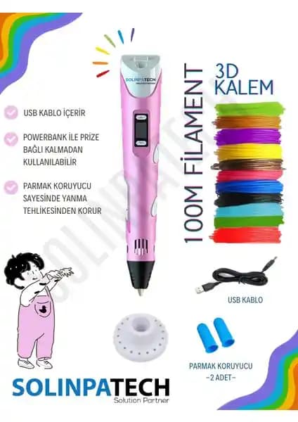 Solinpatech Pembe 3D Pen: Yaratıcılığı Geliştiren Çok Yönlü Tasarım ve Eğitim Aracı