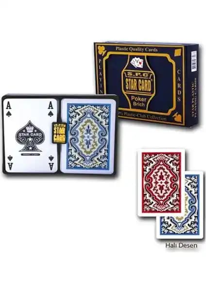 Star Halı Desenli Plastik Iskambil Kağıdı: Dayanıklı ve Estetik Oyun Kartı Çift Deste