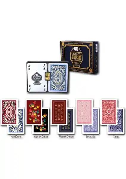 Star Platin Plastik Kartlar 2'li Set: Dayanıklı, Yıkanabilir ve Kaygan Yüzeyli Oyun Kartları