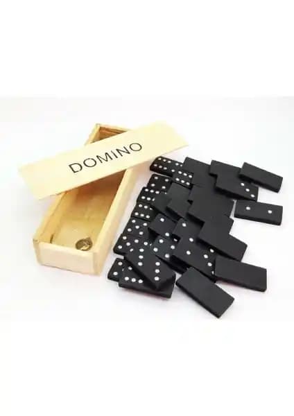 Trend Dünyası Ahşap Kutulu Domino Taşı Oyun Seti Doğal Malzeme ve Modern Tasarım