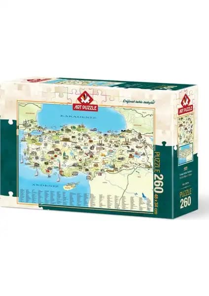 Türkiye Kültür Haritası 260 Parça Puzzle - Eğitici ve Eğlenceli Bir Deneyim