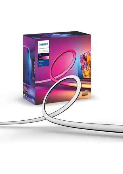 65 inç Philips Hue Lightstrip Gradient TV LED Şerit ile Renkli Geçişler ve Ev Sineması Atmosferi