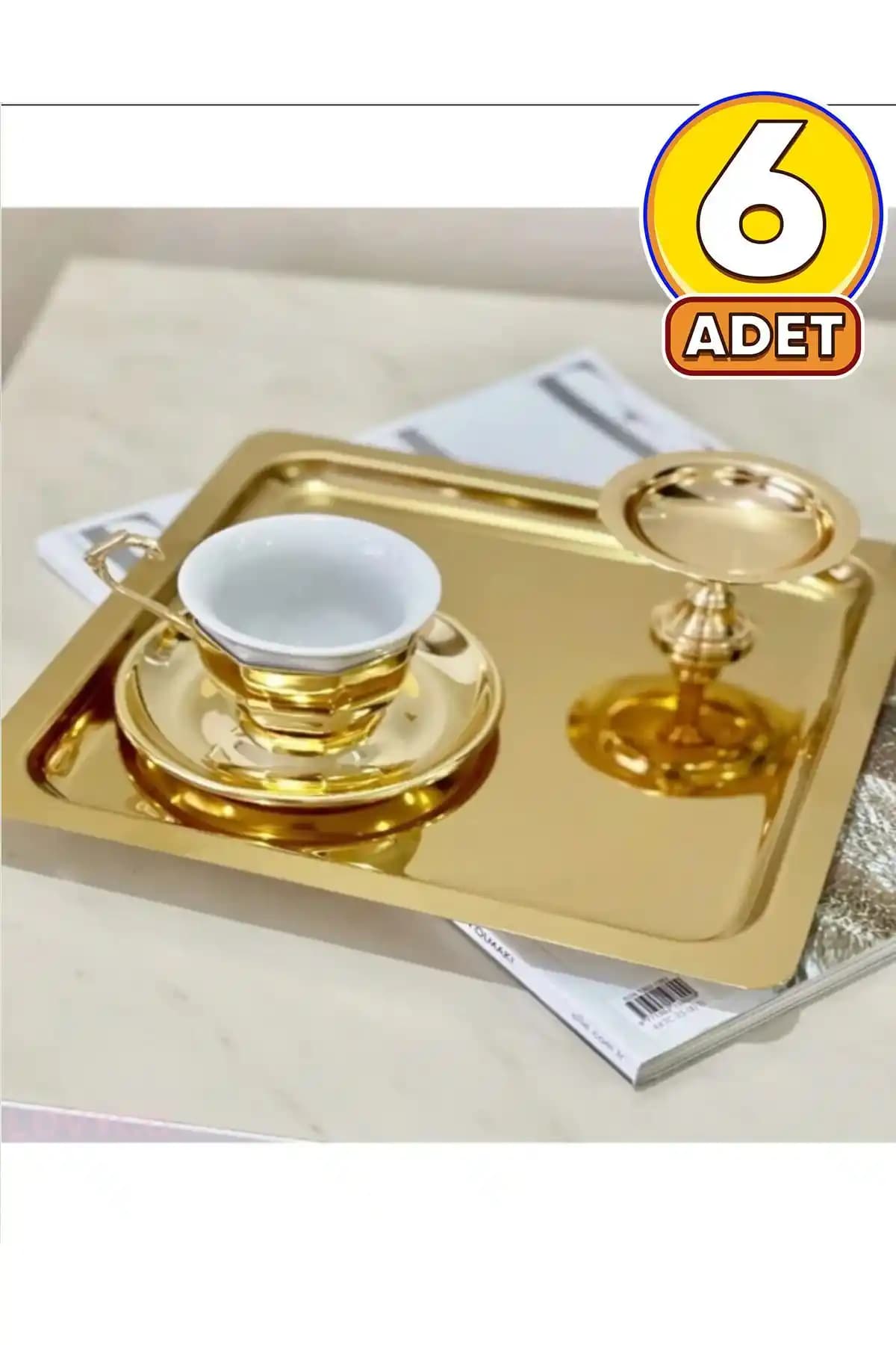 Abant 21x21 cm Parlak Altın Kare Paslanmaz Çelik Kahve Servis Tepsisi – Özellikler ve Analiz