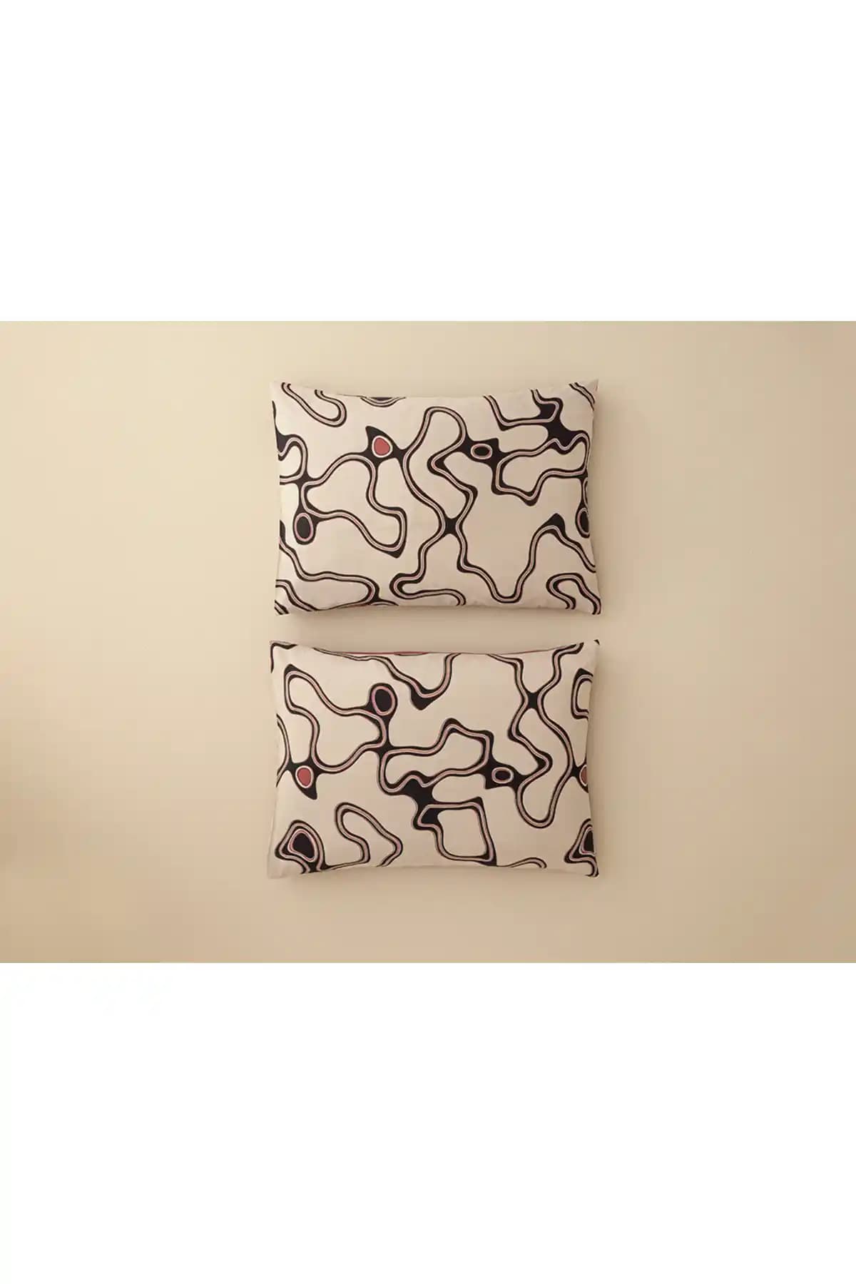 Bej Ekru Düz Desenli Pamuk-Viskon Yastık Kılıfı Seti 50x70 cm - 2 Adet Kolay Uyumlu Tasarım