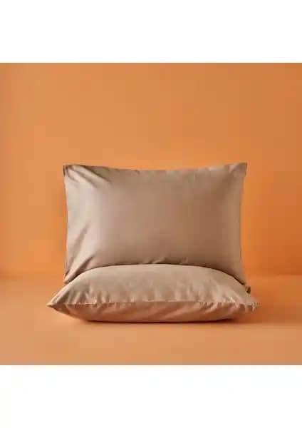 Bella Maison Supreme 2'li Yastık Kılıfı Seti, %100 Pamuk Saten, 50x70 cm, Vizon